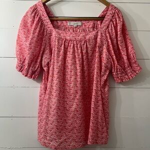 Loft Square Neck Floral Blouse